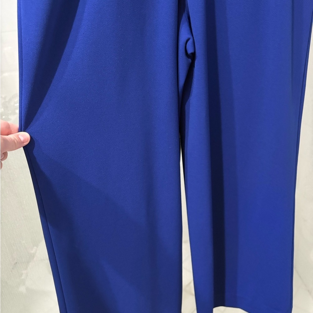 NWOT Bloomingdale’s Calvin Klein Royal Blue Modern Ruffle Sleeve Jumpsuit - Picture 8 of 9